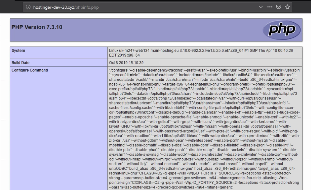 Функция phpinfo() в PHP предоставляет подробную информацию о текущей конфигурации сервера.